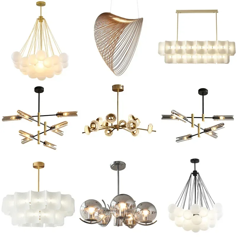 

Living room chandelier light luxury crystal atmosphere dining room bedroom model room designer glass lamp