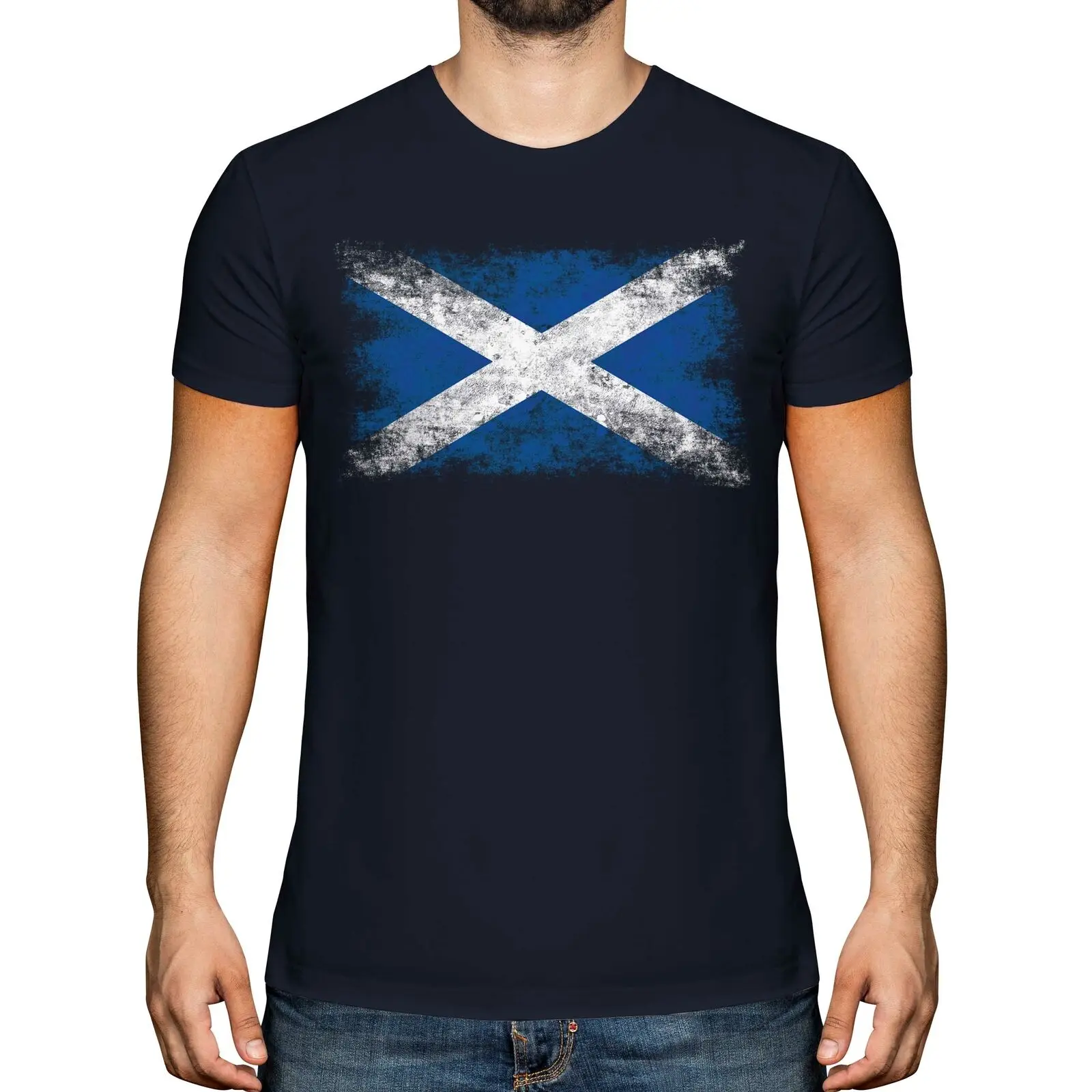 SCOTLAND DISTRESSED FLAG MENS T-SHIRT TOP SCOTTISH SCOTCH SHIRT FOOTBALL GIFT