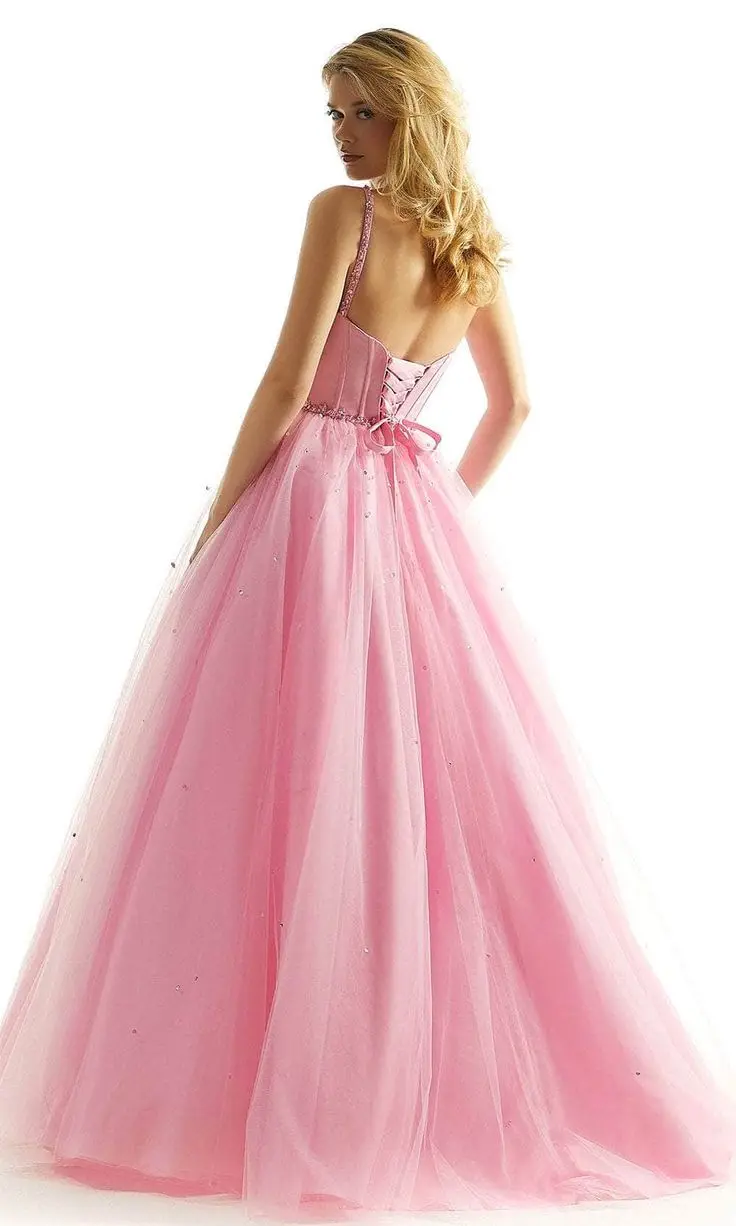 Beaded Evening Dresses Tulle V Neckline Spaghetti Strap A Line Backless Prom Gowns Women Elegant Party