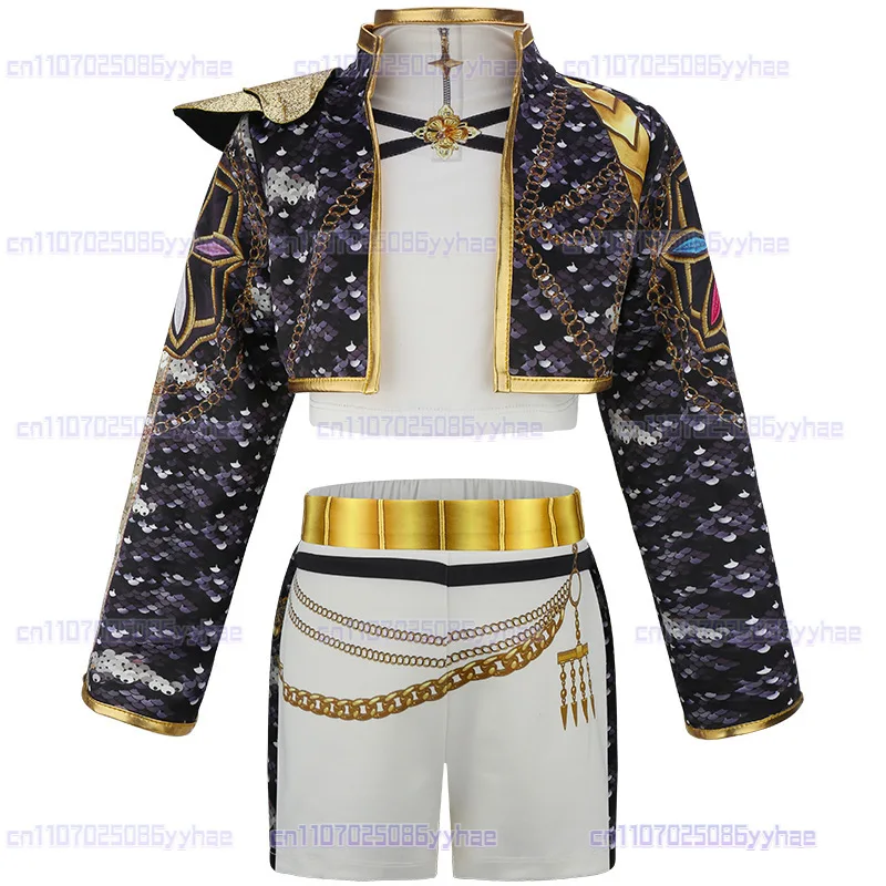 Kpop Rumi Cosplay Jacket pants Girls Demon Hunters Costume Kids Zipper Hoodie Rumi Child Fashion Polyester Printed Outwear Party