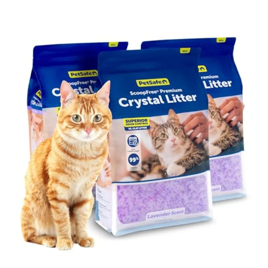 

ScoopFree Premium Crystal Cat Litter - Ultra-Absorbent Silica Universal Litterbox Crystals - Non-Clumping Odor Control - Scent
