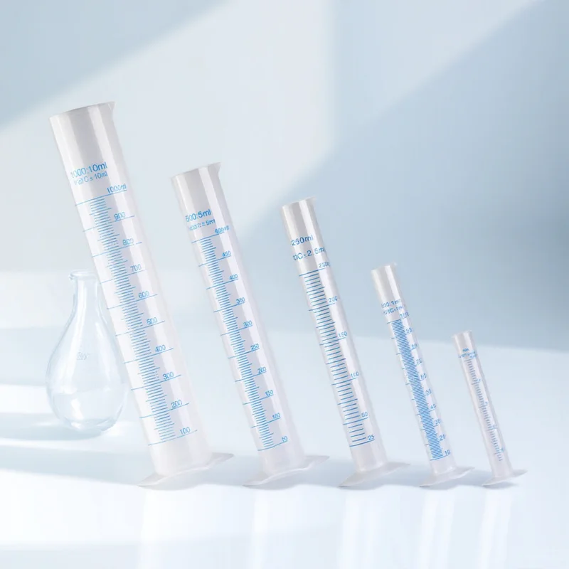 

5Pcs Plastic Chemistry Measuring Cylinders Transparent Roll Resistant Stable Base Accurate Scale Laboratory Scale Cylinder
