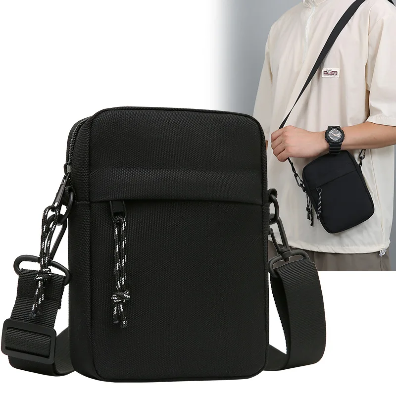 Fashionable and Trendy Shoulder Bag, Casual Commuting Mobile Wallet, New Daily Minimalist Oxford Cloth Crossbody Bag for Men