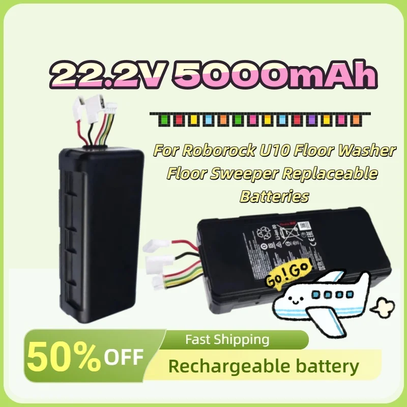 

В наличии: Новая литиевая батарея 22.2В 5000мАч для робота-пылесоса Roborock U10 (для мытья и подметания пола), сменные аккумуляторы