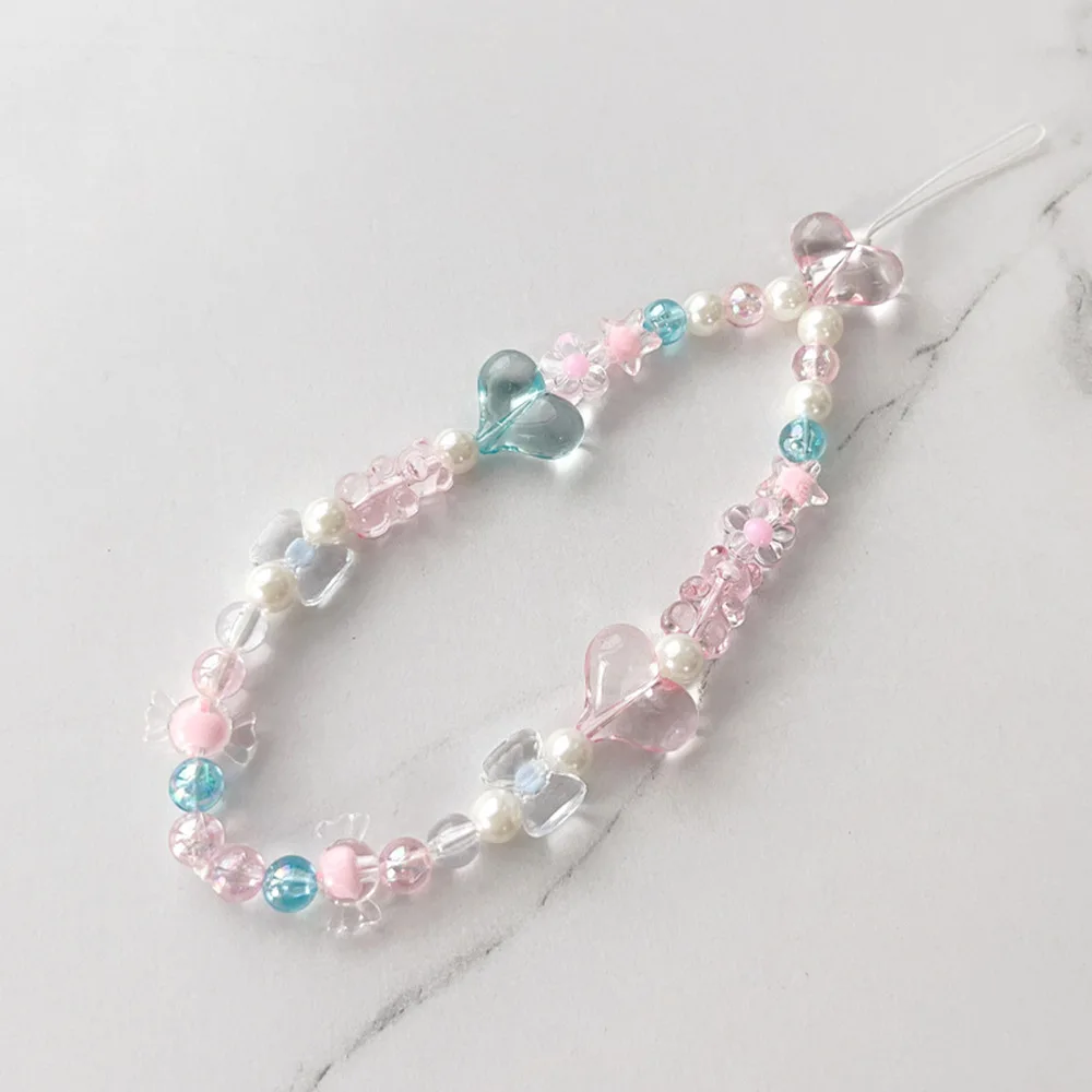 

Love bracelet short mobile phone hanging rope creative wrist hanging chain high-end handmade bead string pendant phone wrist