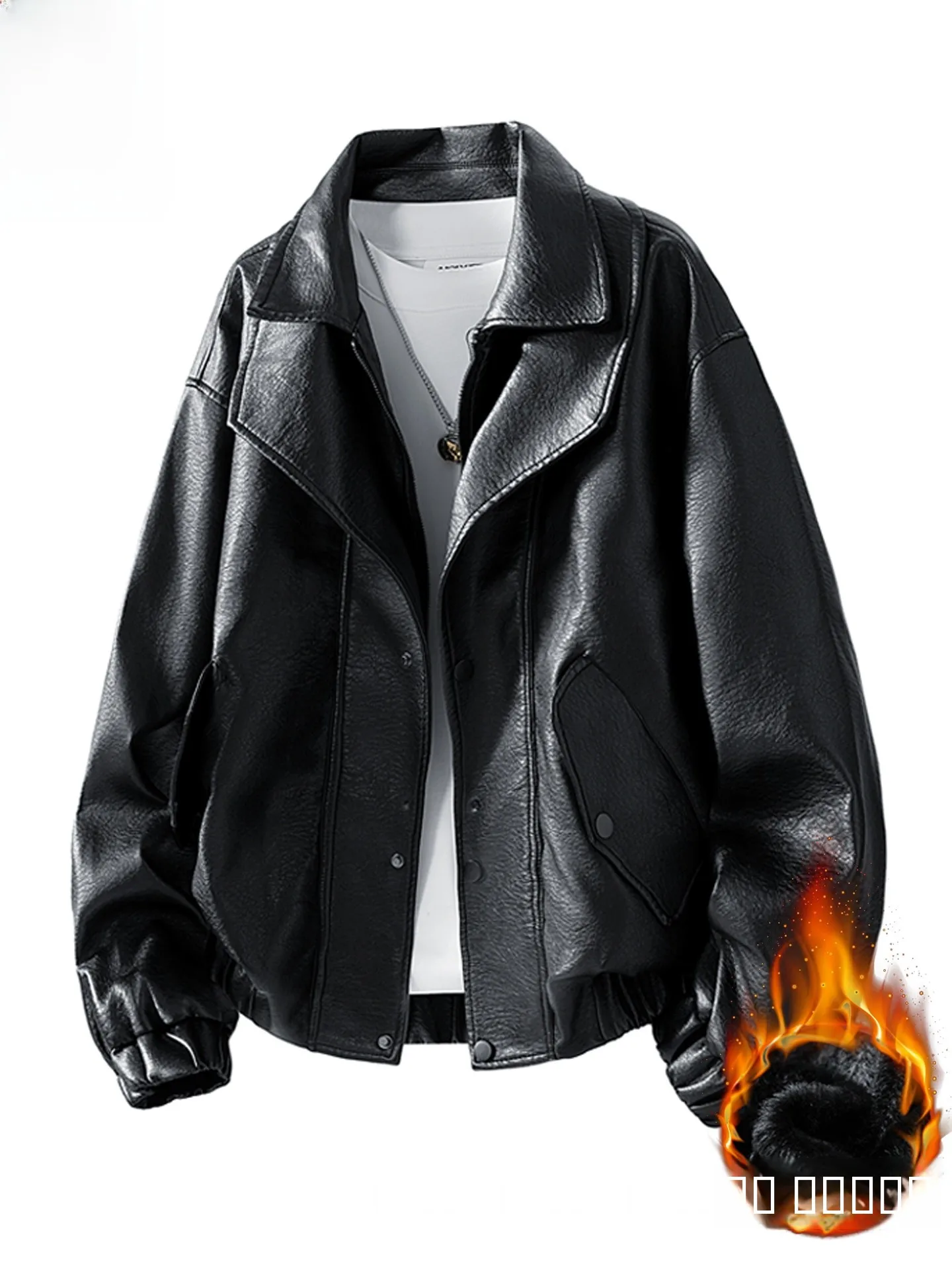 

Men's Biker Leather Jaet Thiened Fce Lined Retro Sle Autumn Winter Warm Stand Fit Casual Faion Coat