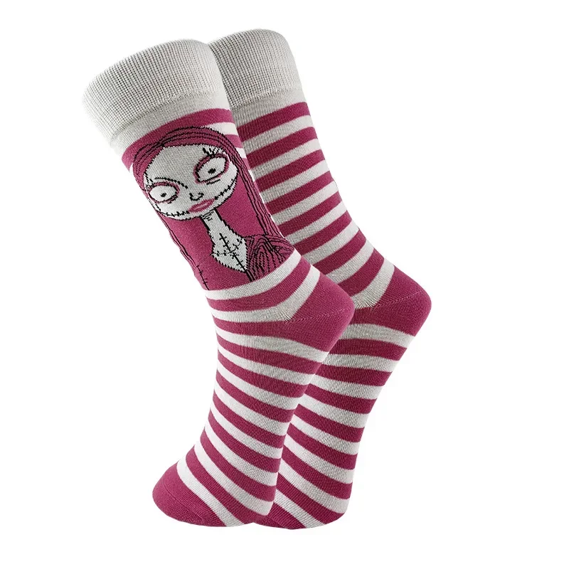 Disney The Nightmare Before Christmas Cotton Sock Cute Cartoon Figure Jack Sally Printing Stocking Women Men Halloween Gift