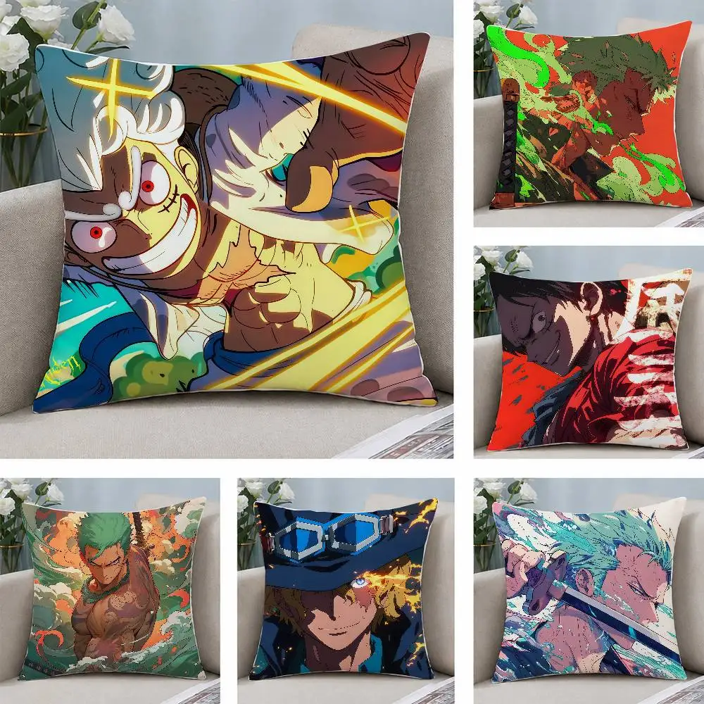 Funda de almohada de felpa de One Piece Silvers Rayleigh, funda de cojín de felpa corta suave para sofá, dormitorio, decoración del hogar, regalo, decoración