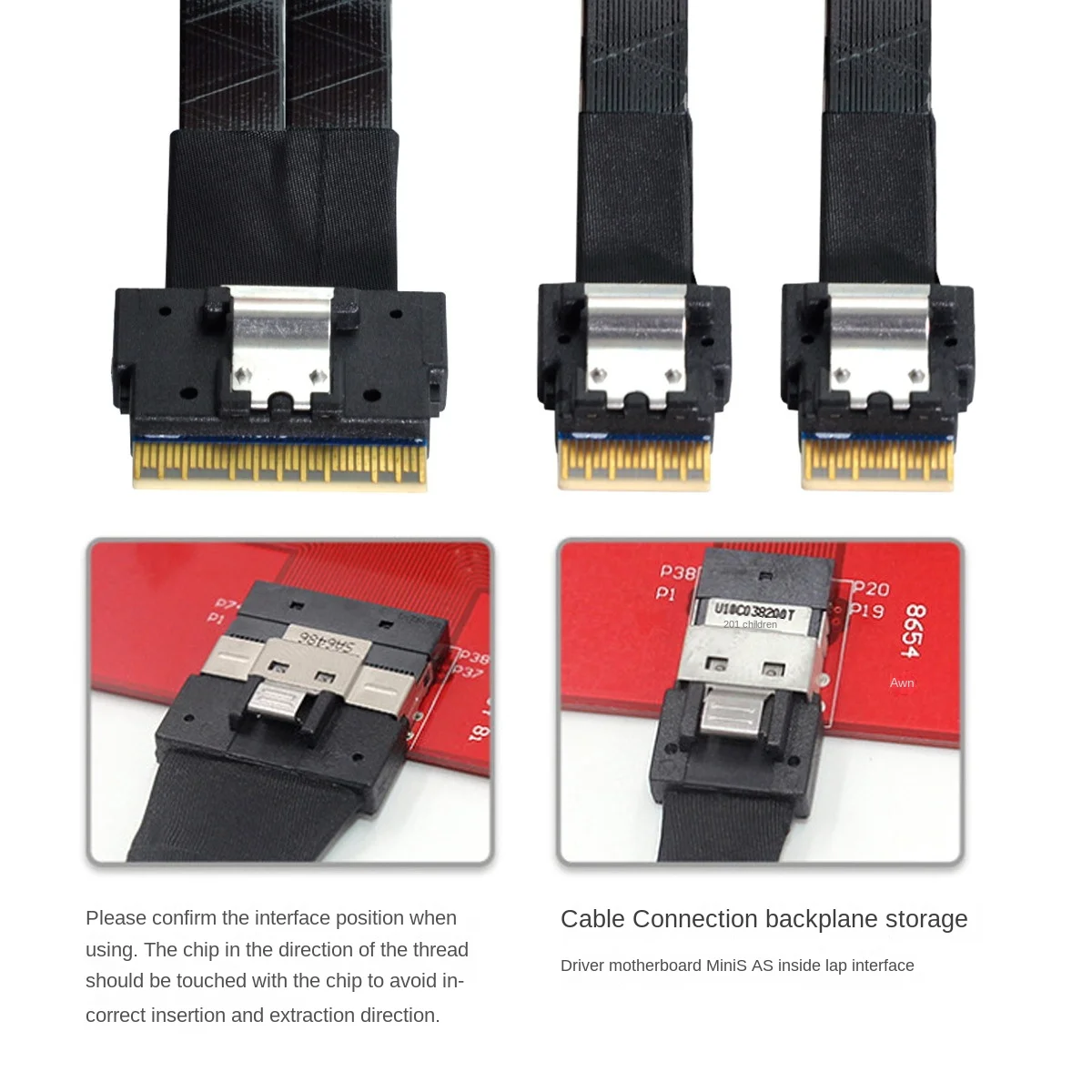 スリム SAS 4.0 SFF-8654 8i 74 ピンから 2x SFF-8654 4i SAS サーバー アレイ データ ケーブル 50cm 1 つを 2 つに分割して高性能コンプ用