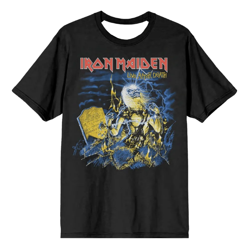 

Мужская железная футболка 2025 года, повседневная футболка Powerslave Head, спортивный топ большого размера, удобная уличная одежда для девочек, хлопковая футболка