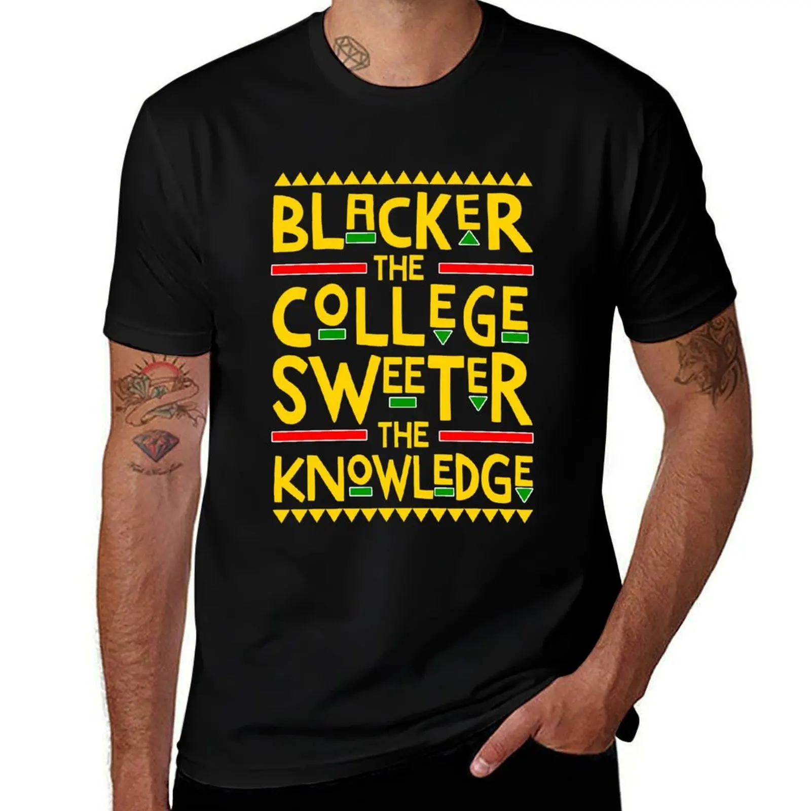 Blacker The College Sweeter The Knowledge T-shirt grande taille à manches courtes pour hommes