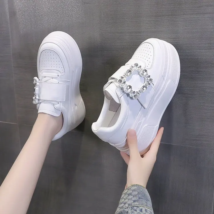 Damen Thi Bot High Top Sneakers Frühling Sommer Herbst Faionable Bequeme rutschfeste Gummisohle Low Cut Casual OES