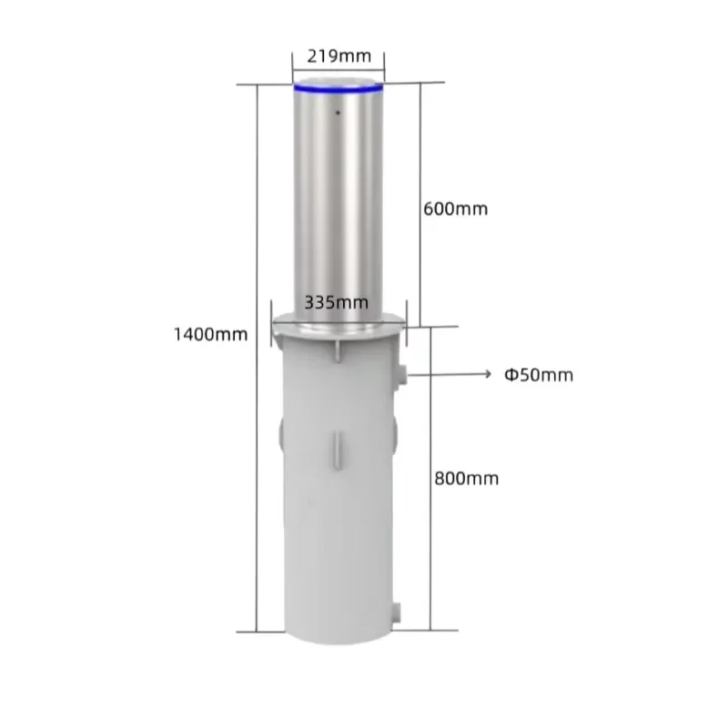 Public Entrance No Drainage Automatic Electric Retractable Parking Hydraulic Rising Bollard