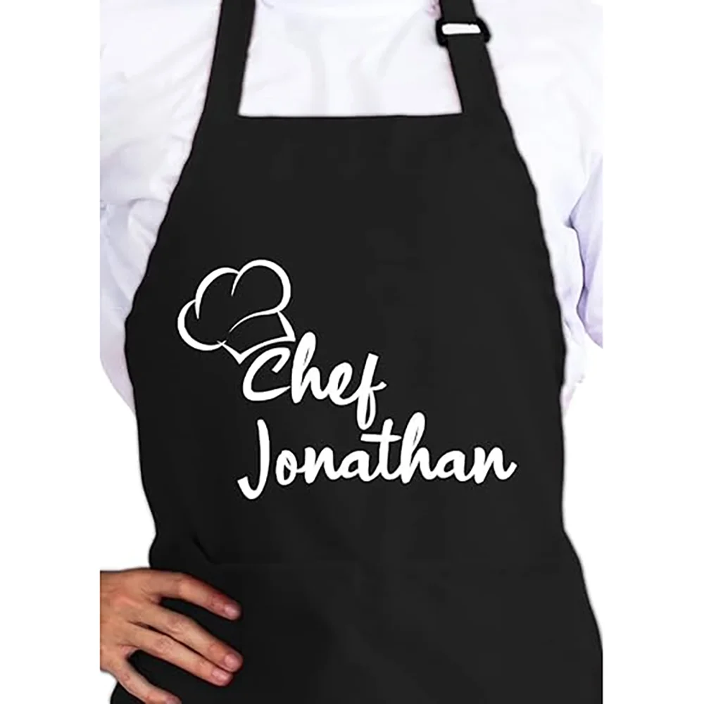 

Custom Chef Apron with Name Gifts for Men Women Valentines Day Father's Day Christmas Men Gift Anniversary Kitchen Decoration