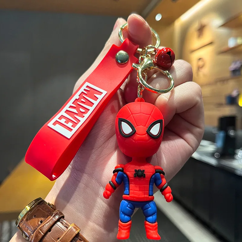 Marvel Cartoon The Avengers Keychain Spiderman Iron Man Captain America Thor Batman Keyring Keys Holder Gifts for Friends