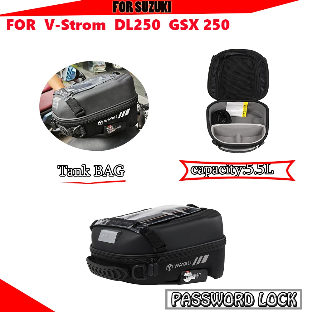 Fuel Tank Bag For SUZUKI V-Strom DL250 Vstrom DL 250 SX 250SX GSX250  Motorcycle Accessories Waterproof Luggage Bag Tanklock