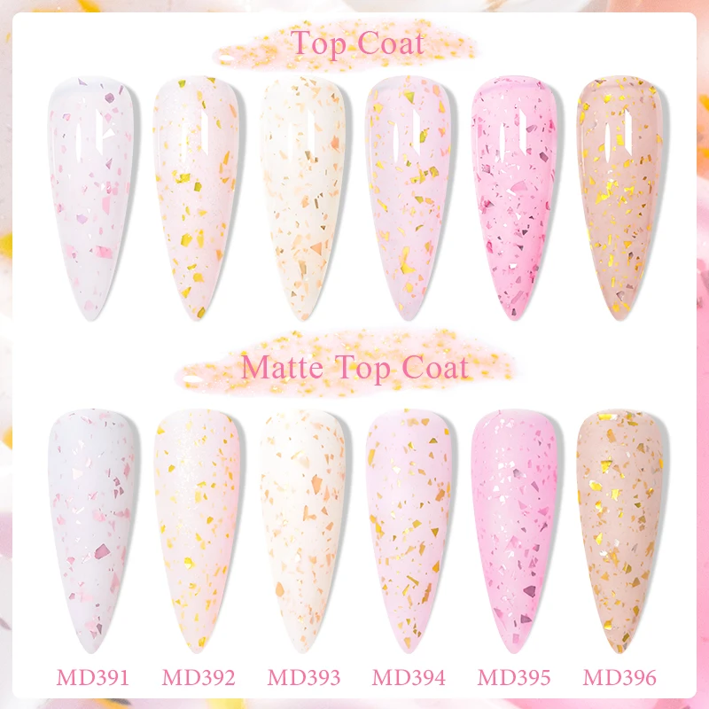 MSRUIOO 8ml Milky Pink Rubber Base Gel Nail Polish Gold Glitter Semi Permanent Soak off Self Leveling UV LED Gel Nail Supplies