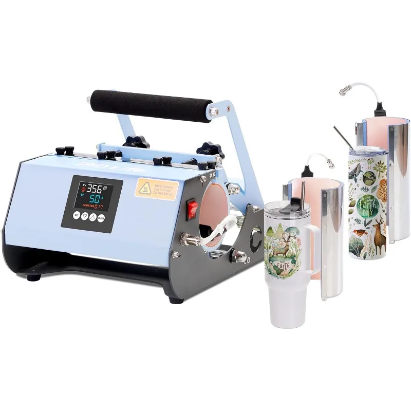 2 in 1 40  Tumbler Heat Press Machine 110 V Blue 20 OZ 30  Mug Heat Press for 40  Tumbler with Handle Sublimation