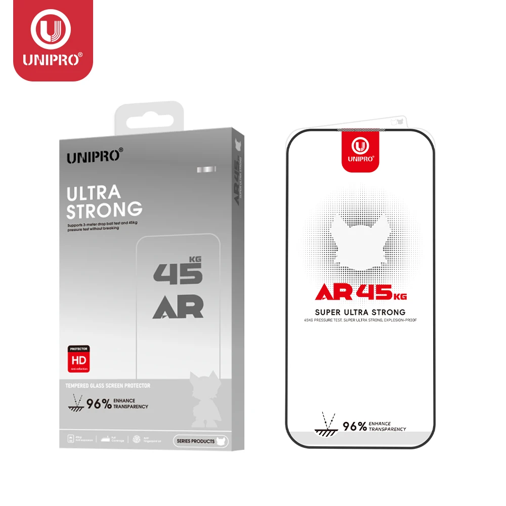 

UNIPRO Ultra Strong Tempered Glass For iPhone 17 16 15 Pro Max Screen Protector AR AF Strength 45KG Film For iPhone 17 Air 15