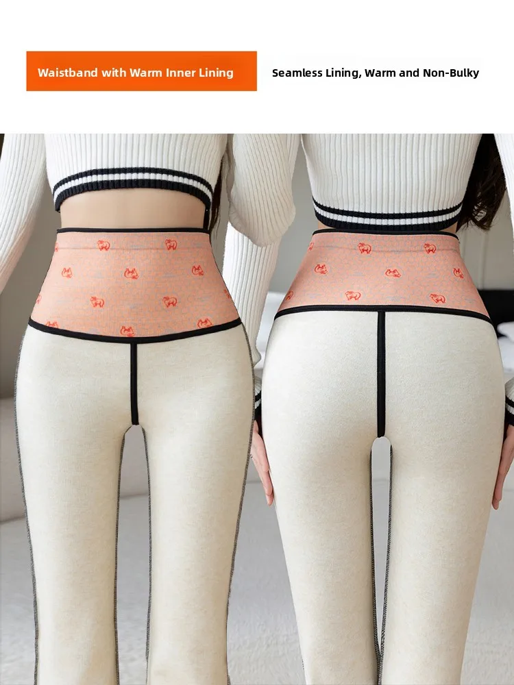 Pantalones de yoga de piel de arca con forro de Fce de cintura alta, pantalones de fitn adelgazantes con campana, mallas Sl para mujer