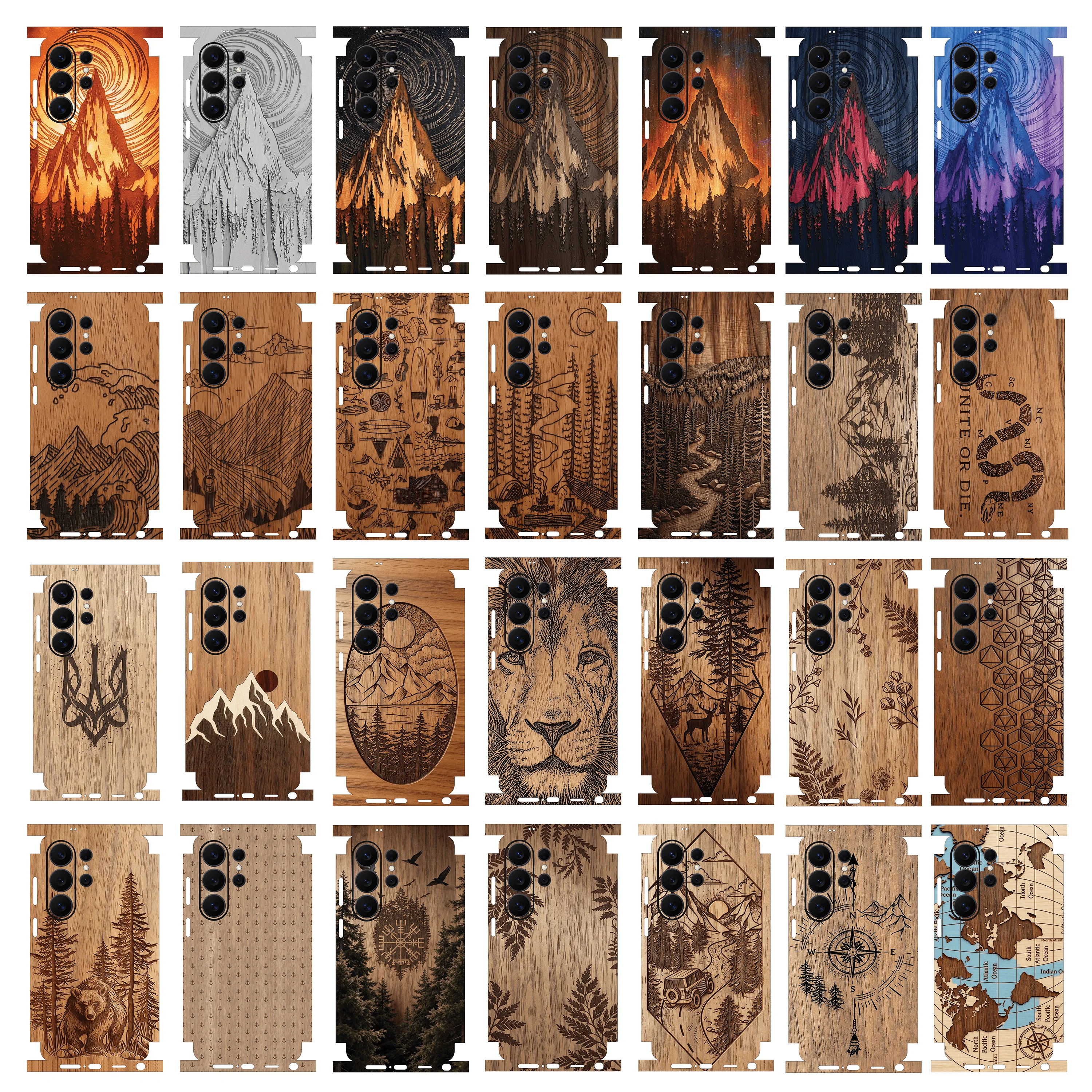 

For SAMSUNG Galaxy S26 S25 S24 Ultra Skins Grain Film Wrap Phone Back Sticker S23 Plus S22 Ultra S22 Film