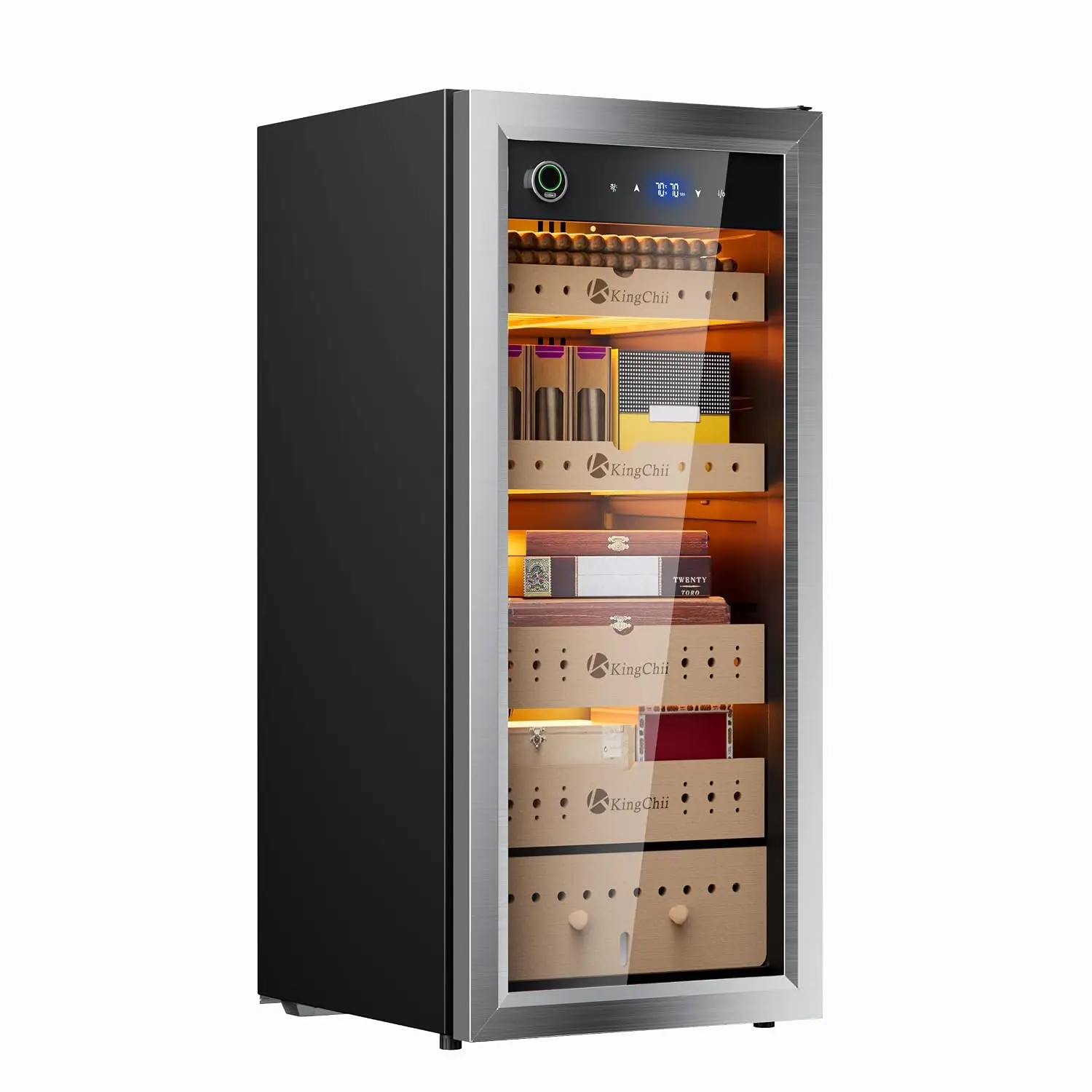Pro 105L Electric Compression Cigar Humidor, Temperature & Humidity Control Cabinet, Built-in Humidification System, Customized