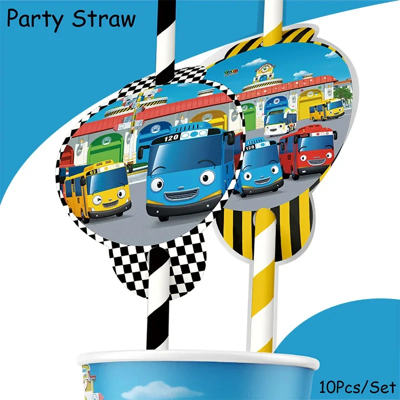 Cartoon Disney Tayo the Little BusTheme Party Supplies Tableware Cup Plate Topper Kid Baby Birthday Party Decoration Baby Shower