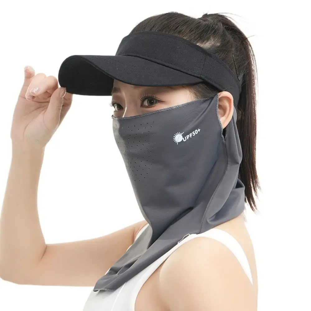 قناع وجه من الحرير الجليدي للصيف للحماية من الشمس، واقي من الشمس قابل للتنفس، حجاب وجه مضاد للأشعة فوق البنفسجية، غطاء وجه بسيط للرقبة لركوب الدراجات