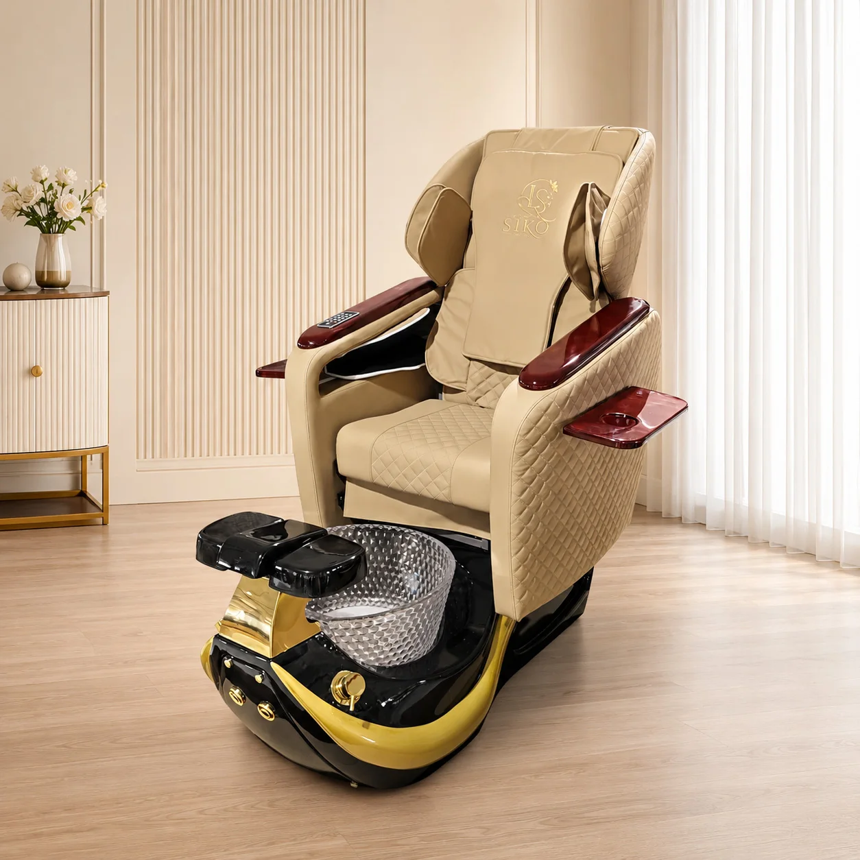 Luxury Pedicure Spa Chair with Foot Tub, Multifunctional Massage Recliner Pedicure Chair for Nail Salon Beauty Foot Spa Store