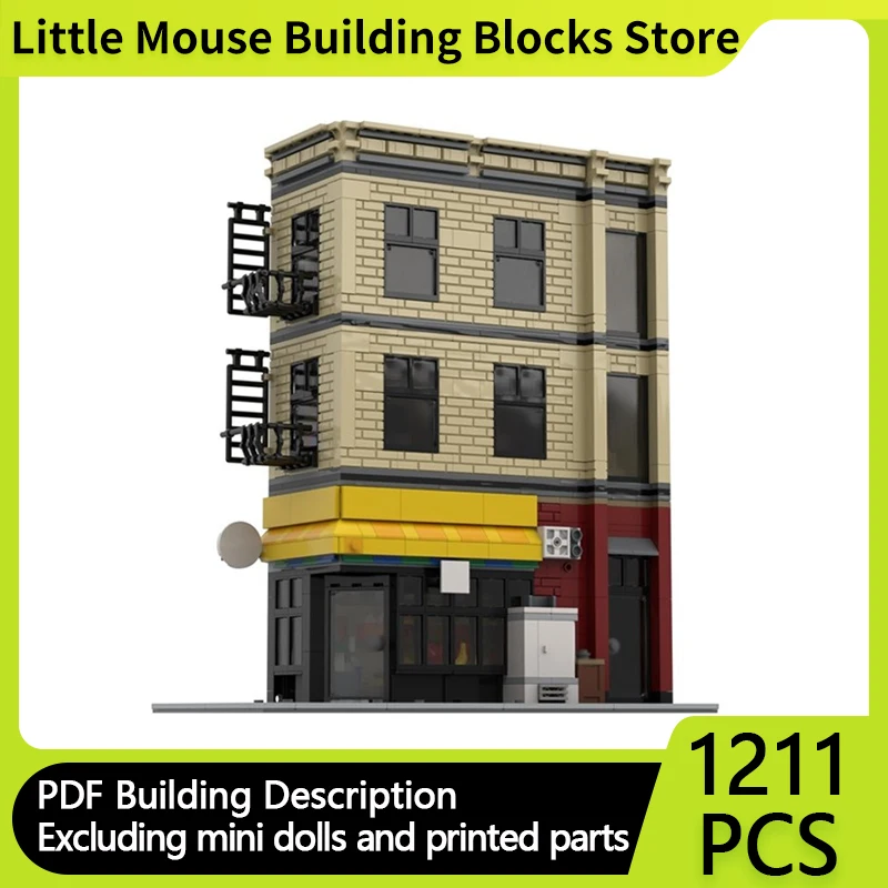 

Модель City Street View MOC, строительные кирпичи, квартирный дом, модульная технология, подарки, праздник, сборка, детские игрушки, костюм