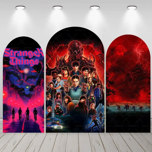 Imagen 2 del producto Fondo de estudio de fotografía de retrato proporcido de decoración de fiesta de cumpleaños de niños personalizado con tema arqueado de película de terror