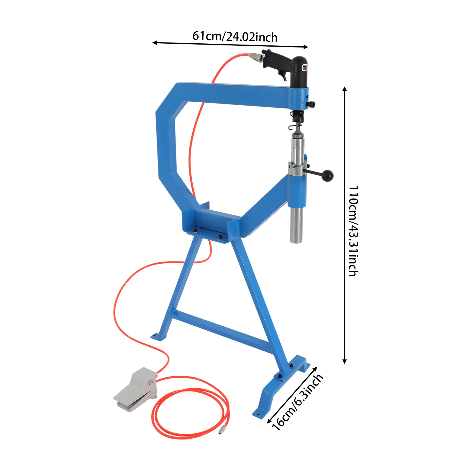 Pneumatic Planishing Hammer Sheet Metal Shaping Tool with Foot Pedal Stand 3 Anvils 1 2 3 Inch for Auto Body Dent Repair Steel Aluminum