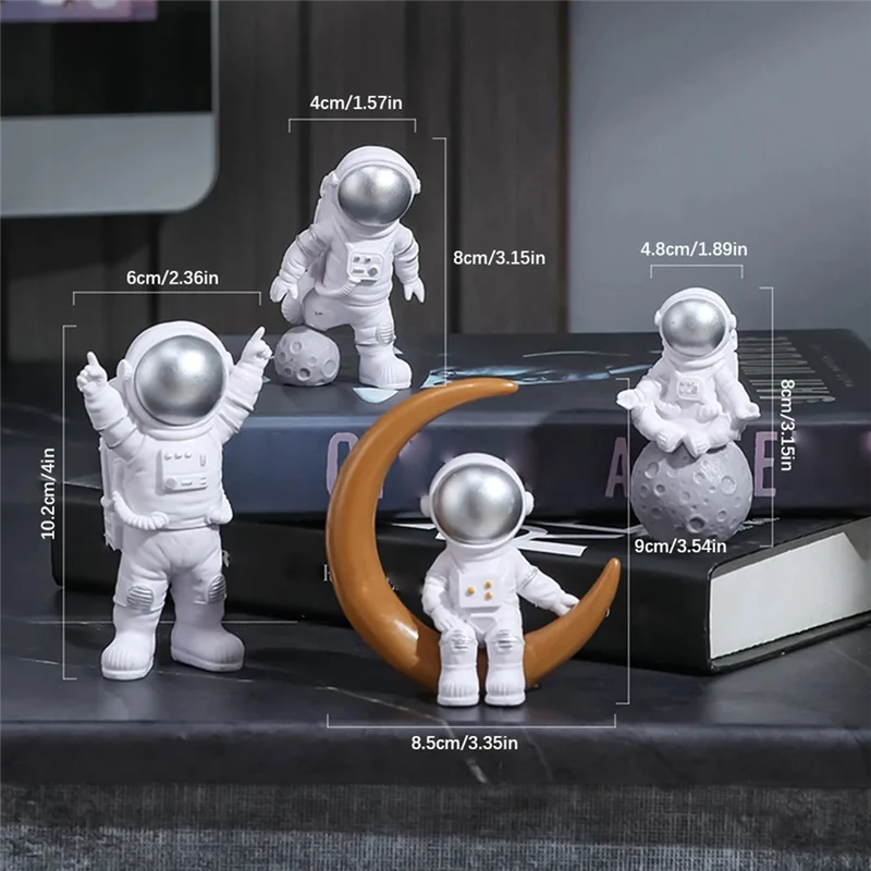 Top Verkauf 4 Stücke Astronaut Figur Statue Figur Raumfahrer Skulptur Pädagogisches Spielzeug Desktop Dekoration Astronaut Modell