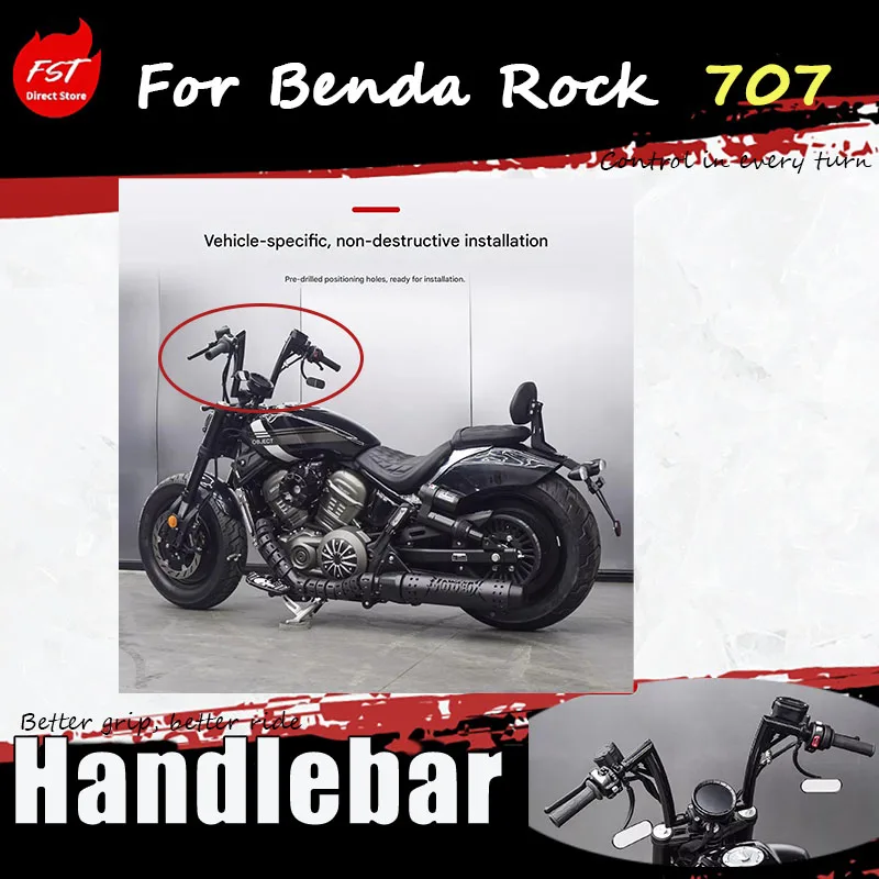 

For Benda Rock 707, we offer high-handlebar comfort horn-shaped handlebar accessories for vintage motorcycles.
