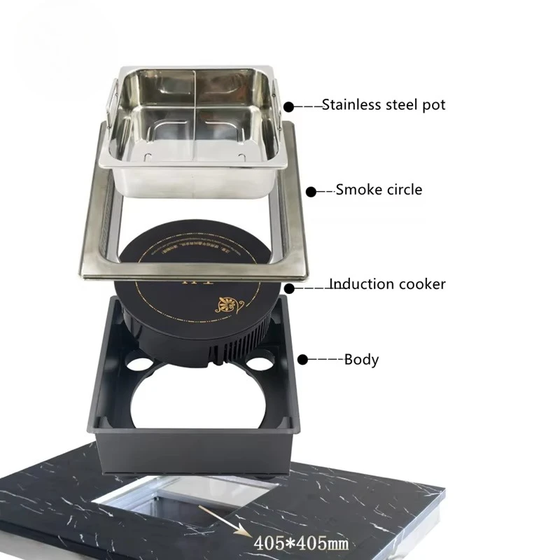 3000W Commercial Induction Cooker For Hotels & Restaurants Fast Electric Chinese Haidilao Hot Pot Built-in Table Divider