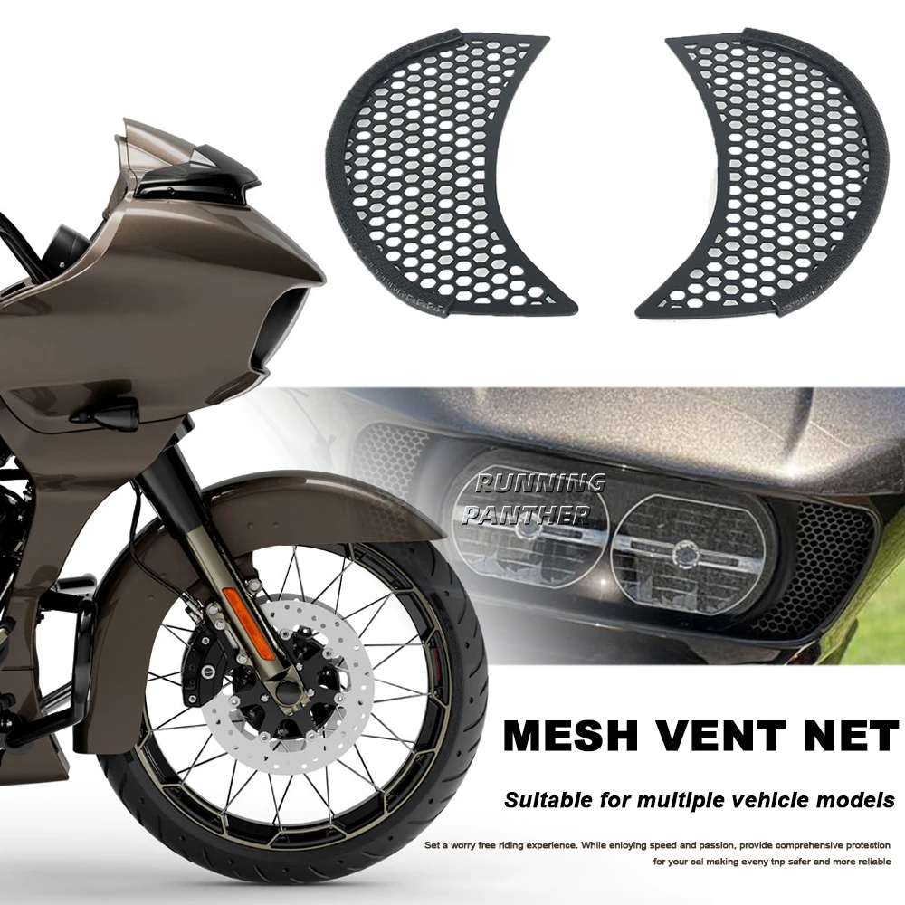 

Motorcycle Mesh Fairing Vent Screen Grill Cover Honeycomb Decorate For Harley Touring Road Glide Ultra Special Custom 2015-2023