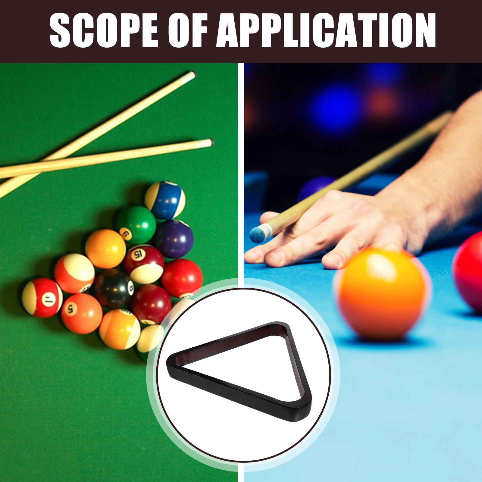 

Wooden Billiard Triangle Frame Pool Rack for Balls Storage Durable Organizer Snooker Accessories Holder Stable Design 120cm