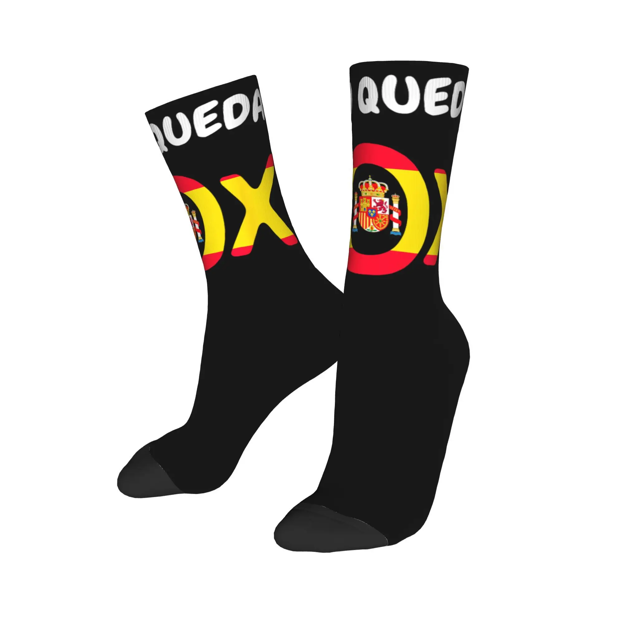 Spain Vox Logo Socks  Gothic Stockings Men Soft Breathable Running Sports Socks Winter Pattern Anti Skid Socks