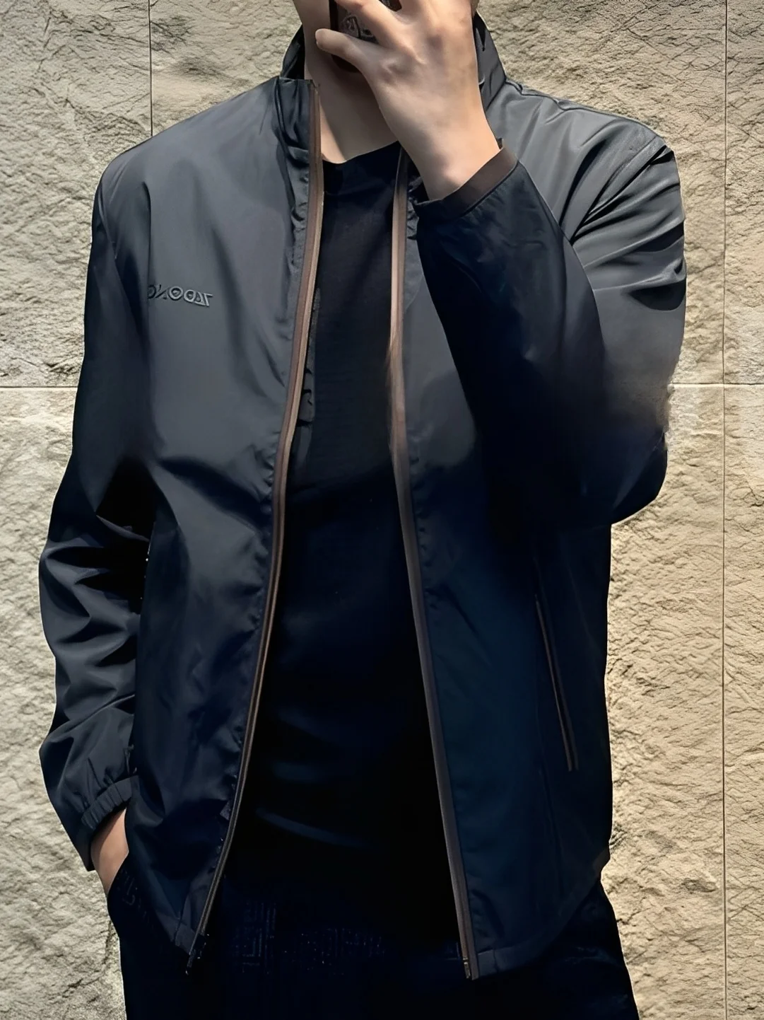 

Men's Casual Stand Collar Jaet Comfortable Sli Slim Fit Trendy Autumn New Arrival Polyester Fiber Long Sve Zipper