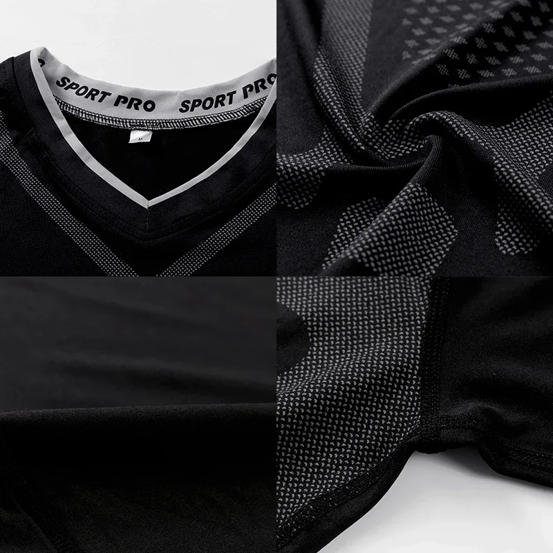 Eng anliegendes Kompressionsshirt für Herren, atmungsaktiv, schnell trocknend, Sport-Workout-Kleidung, T-Shirt für Basketball-Training, Laufen – Detail 5