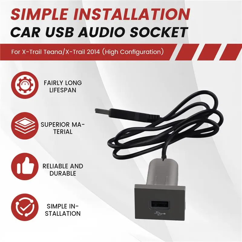 A02Q-Car USB Input Adapter Audio Radio U-Disk Flash Socket Interface Cable For Ford Focus 2 Mk2 2009-2011 Accessories