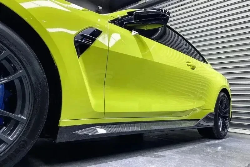 

For BMW M3 G80 M4 G2 Real Dry Carbon Fiber Car Side Skirts Extension MP Style Competition 2021+ Side Skirts modified accessories