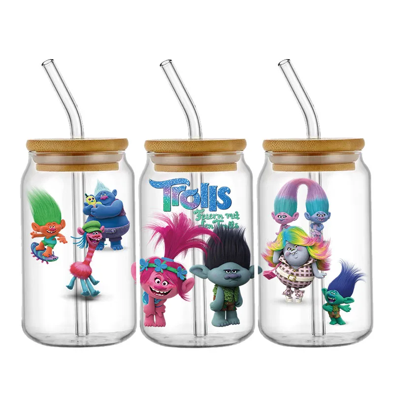 3D Cartoon Magic Elf UV DTF Transfer Aufkleber Cup Wrap Permanent Wasserdicht Für 16oz Flasche Glas Personalisieren Individuelle Etiketten