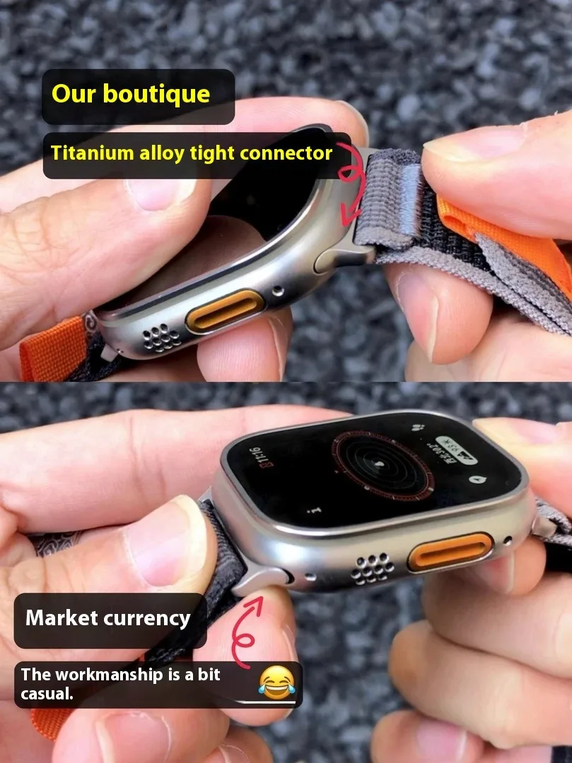 Kaker Storm Premium Applicable to Apple Watch iwatch Strap Ultra Wild Path Titanium Alloy Connector 49