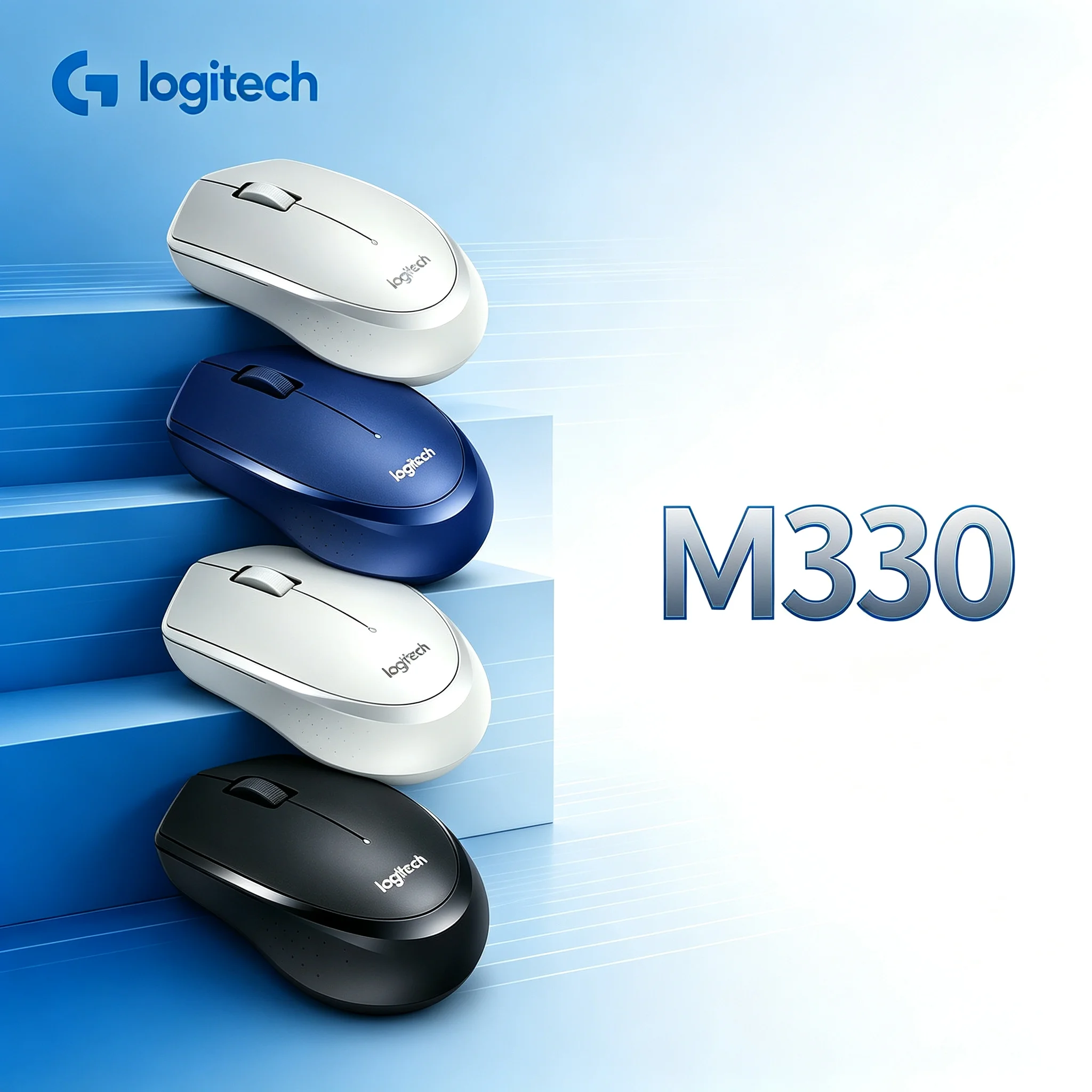 Logitech M330 Wireless Silent Ergonomic Mouse Easy‑to‑carry Mice For Notebook Business Travel