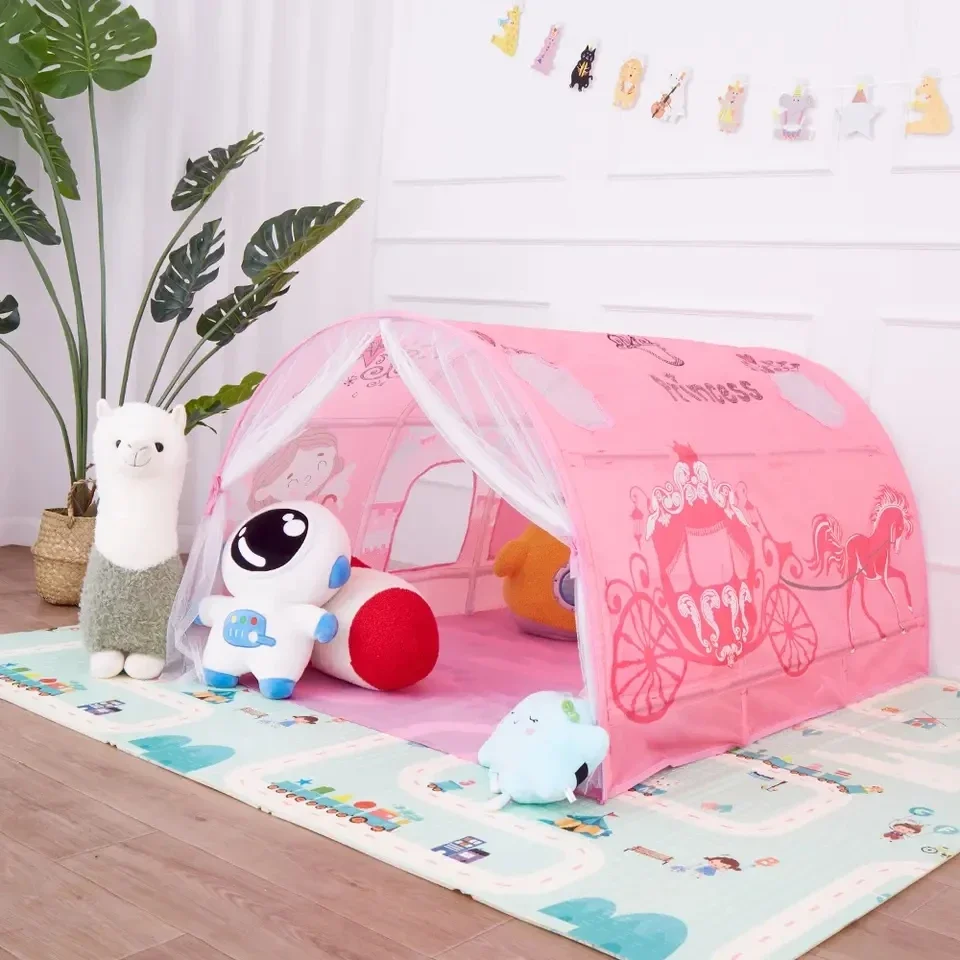 Portable Girls Boys Sleeping Kids Bed Tent With Mosquito Net Indoor Tunnel Tent For Kids Tent