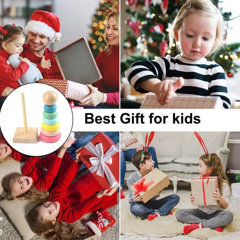 Blocs 3D en bois Montessori – Jouet éducatif pour bébé avec un design coloré, améliore l'apprentissage des enfants et les compétences cognitives