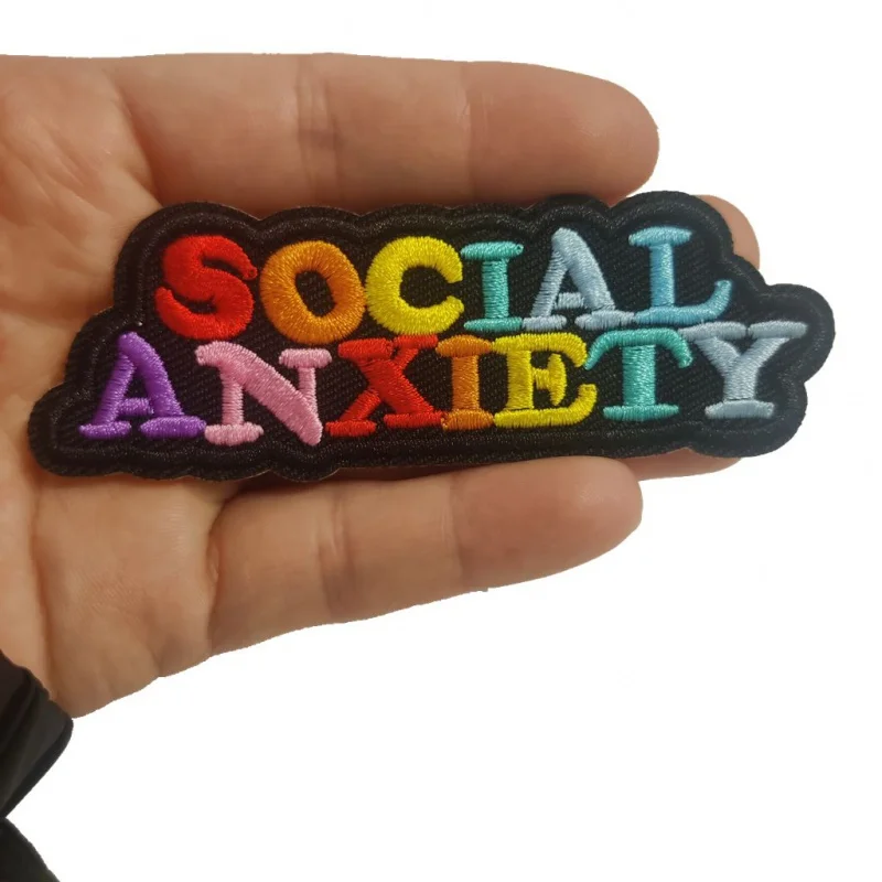 SOCIAL ANXIETY Colorful WORDS Heat Labels On Clothes Thermal Patches For Clothing Patches Patches For Clothing Iron On Patches B