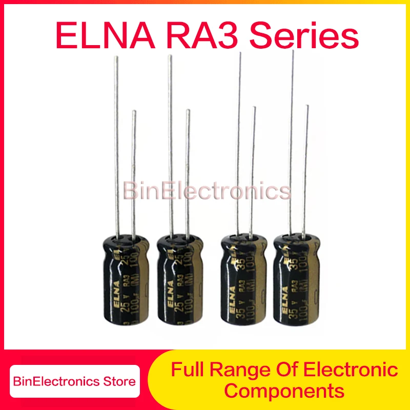 10Pcs/Lot ELNA RA3 HiFi Audio Capacitor 16V 25V 50V 63V 4.7uF 10uF 22uF 47uF 100uF 220uF 470uF 1000uF 2200uF 3300uF 10000uF