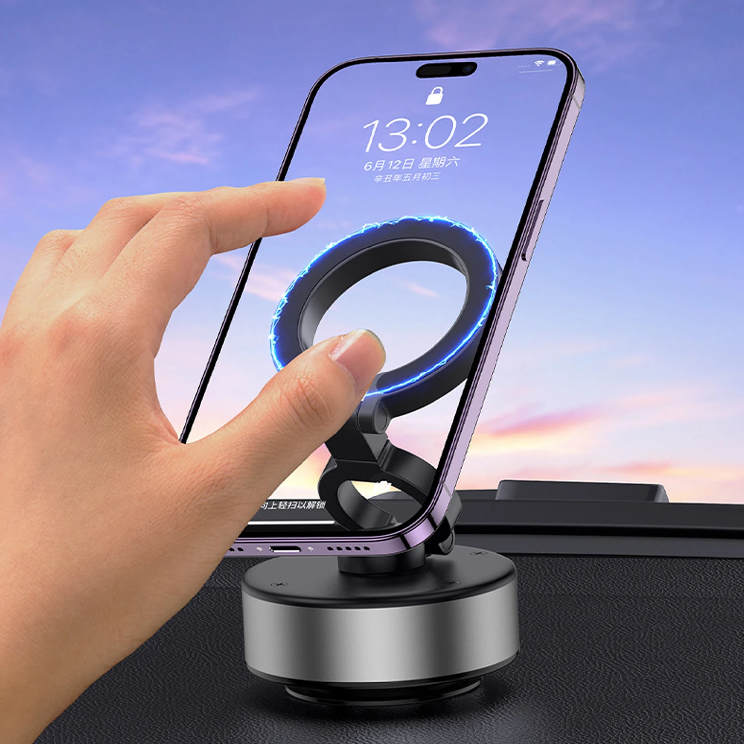 

360° Rotatable Vacuum Magnetic Car Holders Mount For iPhone Samsung Xiaomi Mi Universal Car Anti Slip Navigation Bracket